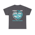 Ovarian Cancer Awareness Teal Ribbon T-Shirt — Heart Design