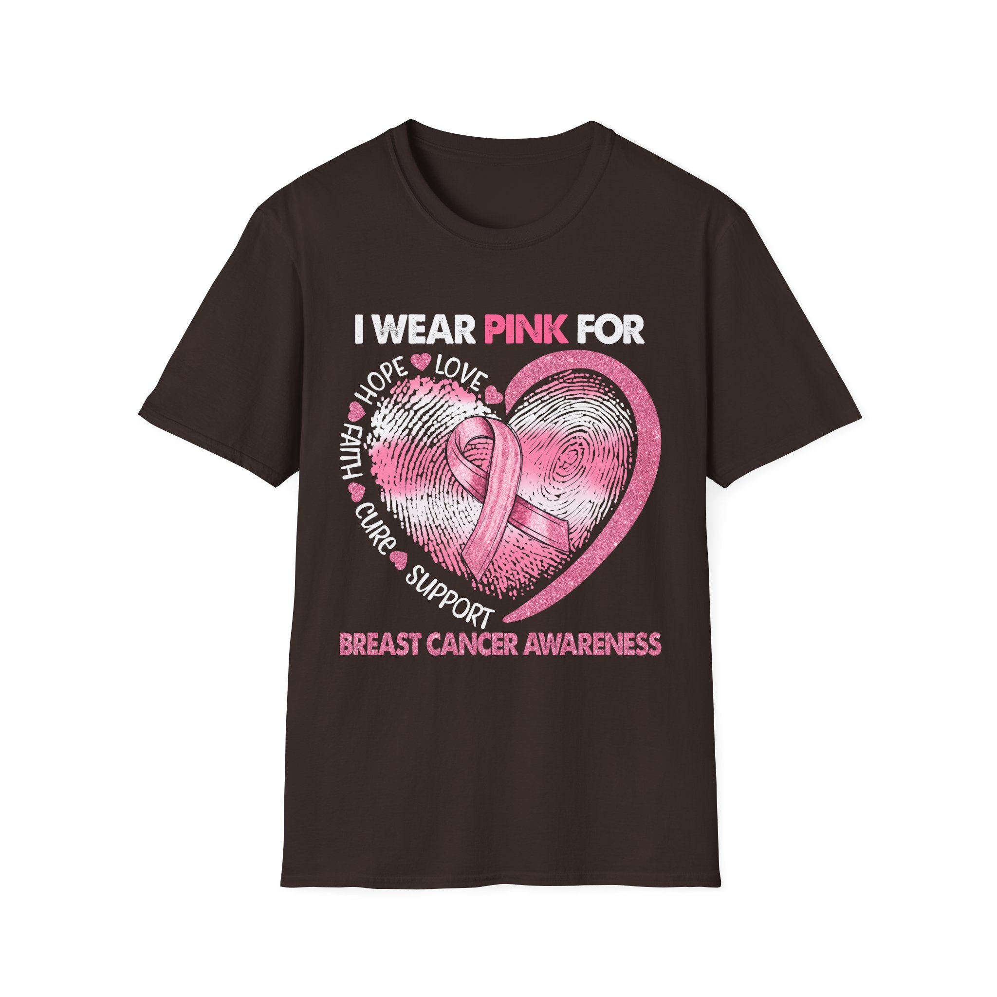 Unisex Softstyle T-Shirt Breast Cancer Awareness Heart