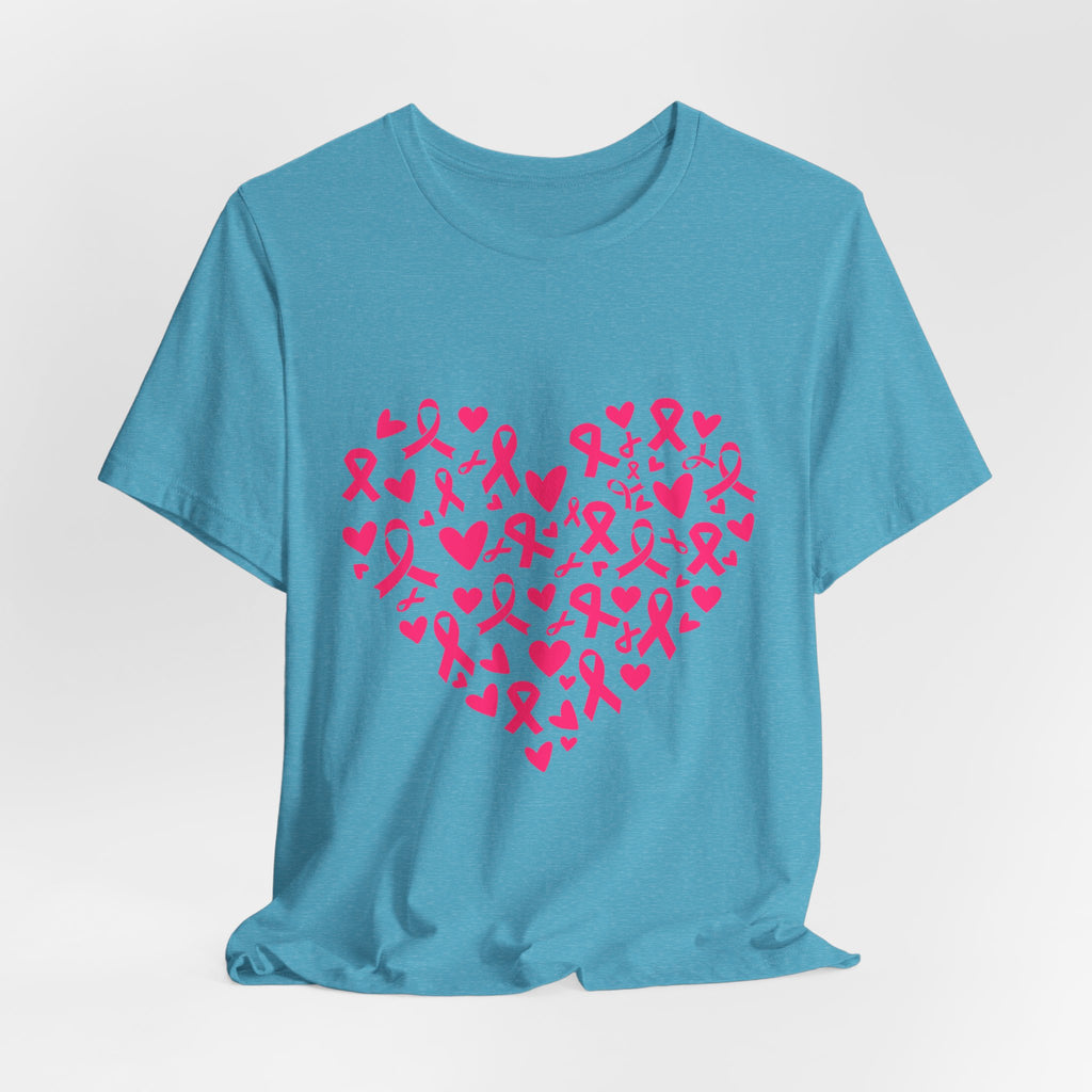 Breast Cancer Awareness Ribbon Heart Tee