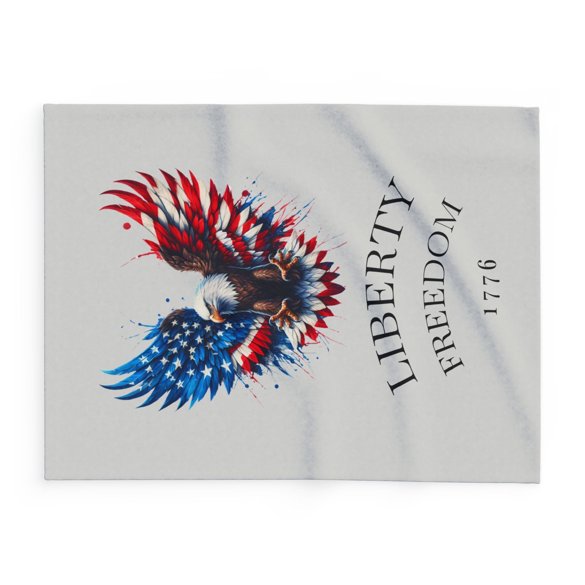 Liberty Freedom 1776 Arctic Fleece Blanket — American Flag Bald Eagle Throw