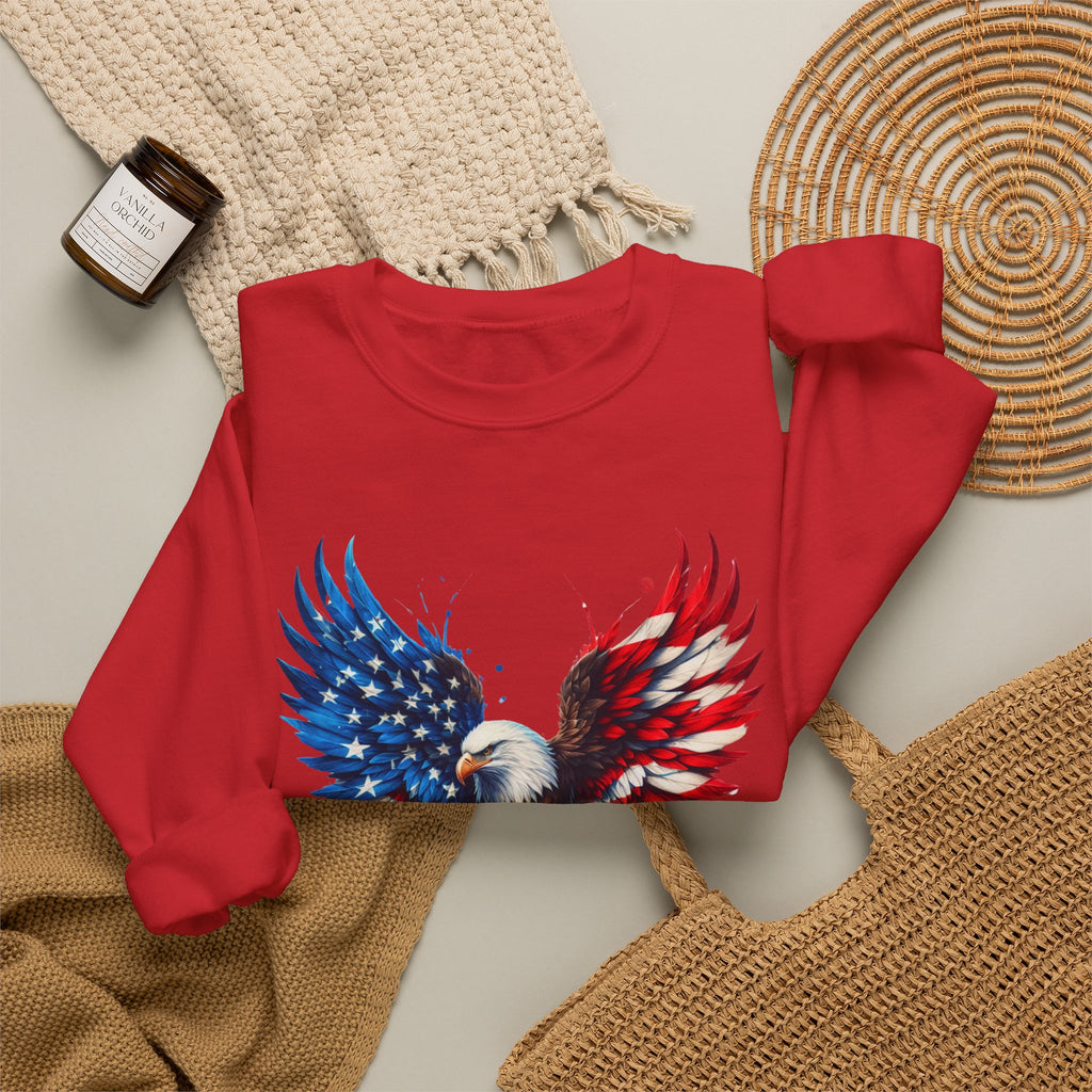 American Flag Bald Eagle Crewneck Sweatshirt USA