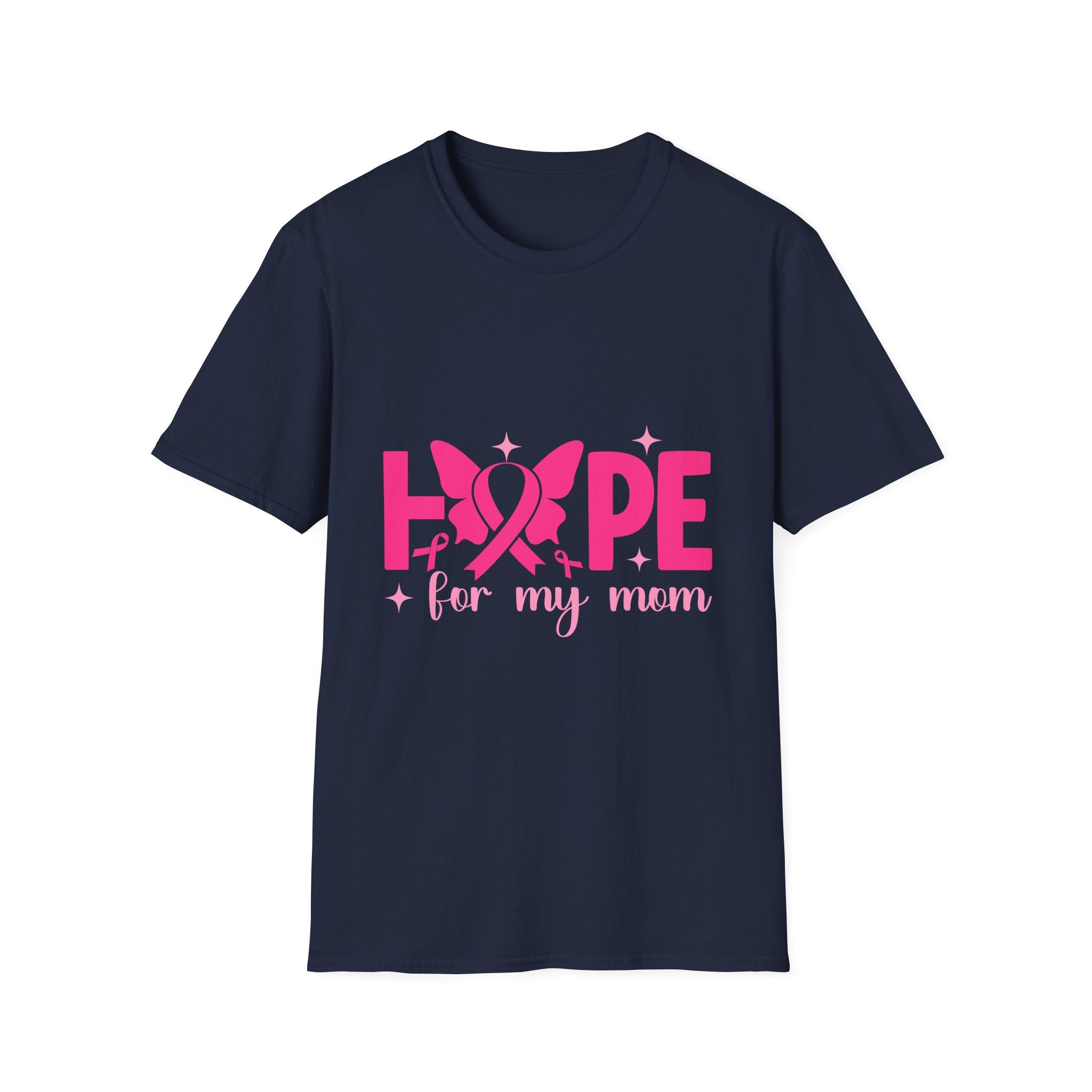Hope Butterfly Breast Cancer Awareness T-Shirt — “Hope for my mom” Pink Ribbon Tee