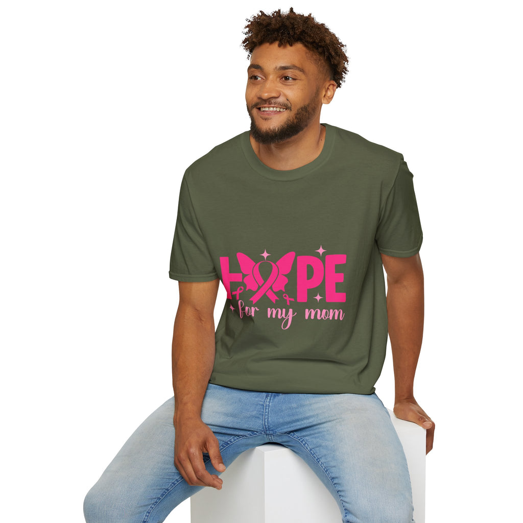 Hope Butterfly Breast Cancer Awareness T-Shirt — “Hope for my mom” Pink Ribbon Tee