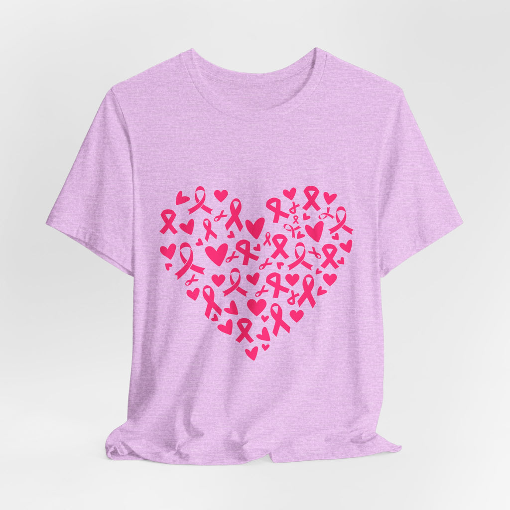Breast Cancer Awareness Ribbon Heart Tee