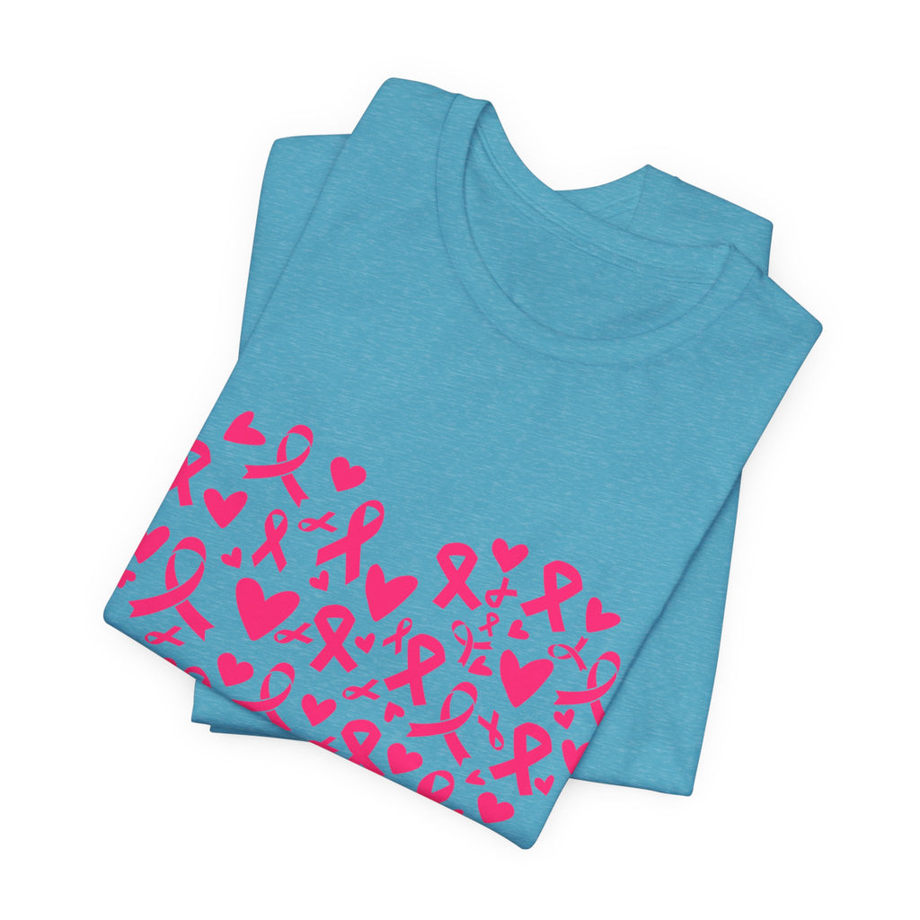 Breast Cancer Awareness Ribbon Heart Tee