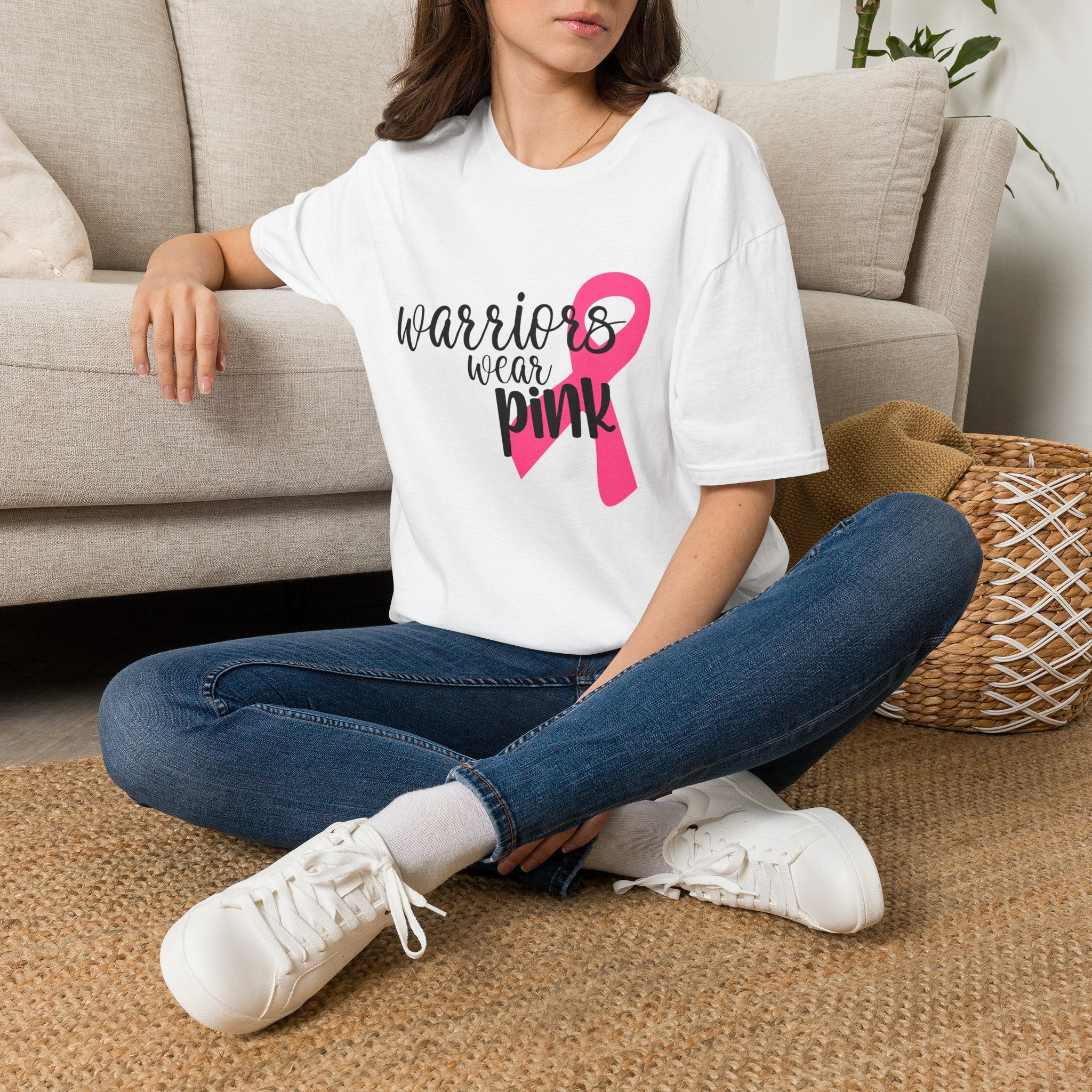 Breast Cancer Awareness T-Shirt — "Warriors Wear Pink" Ribbon Tee