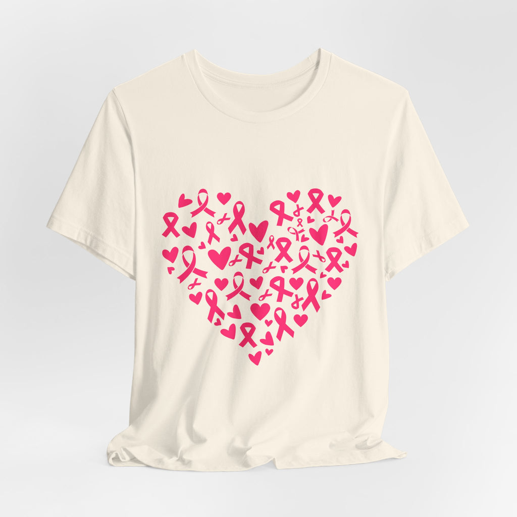 Breast Cancer Awareness Ribbon Heart Tee