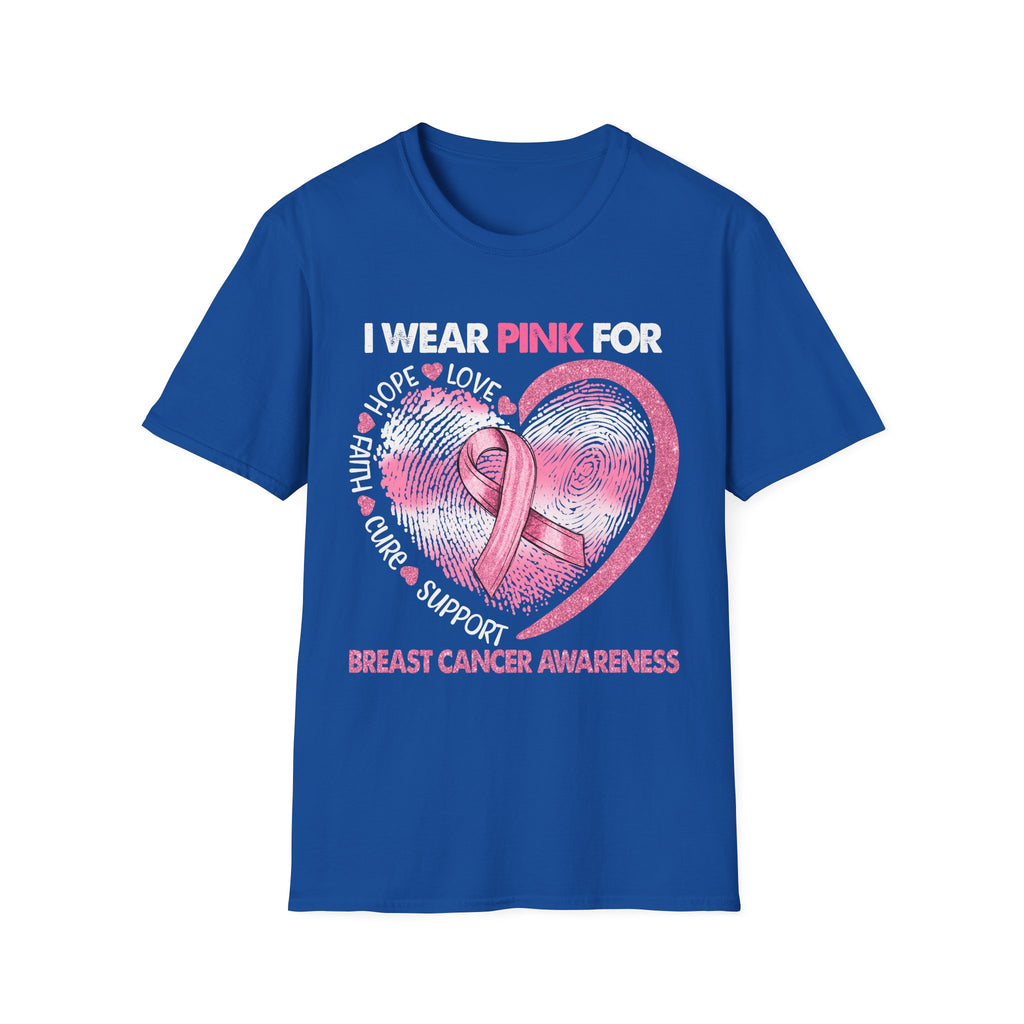Unisex Softstyle T-Shirt Breast Cancer Awareness Heart