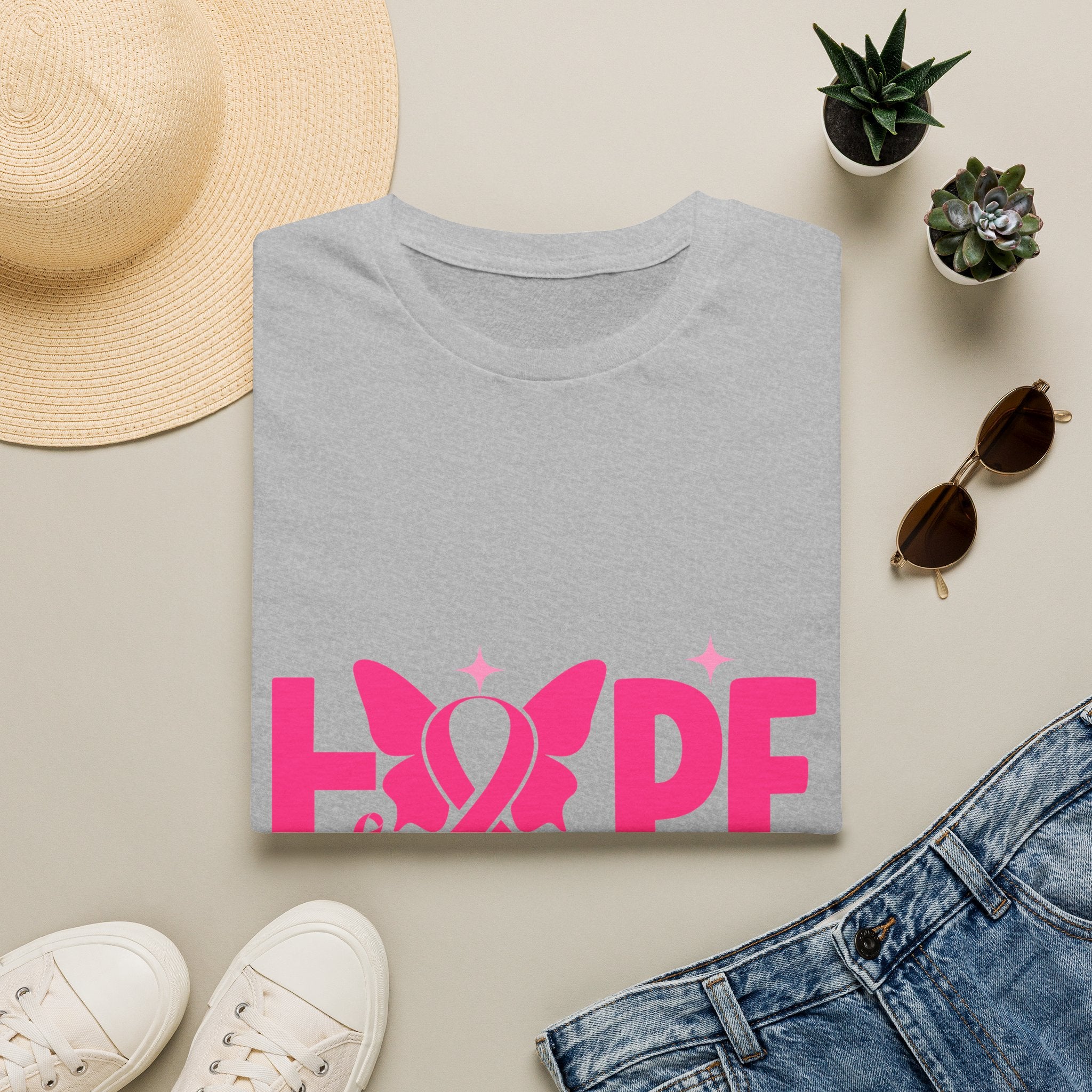 Hope Butterfly Breast Cancer Awareness T-Shirt — “Hope for my mom” Pink Ribbon Tee