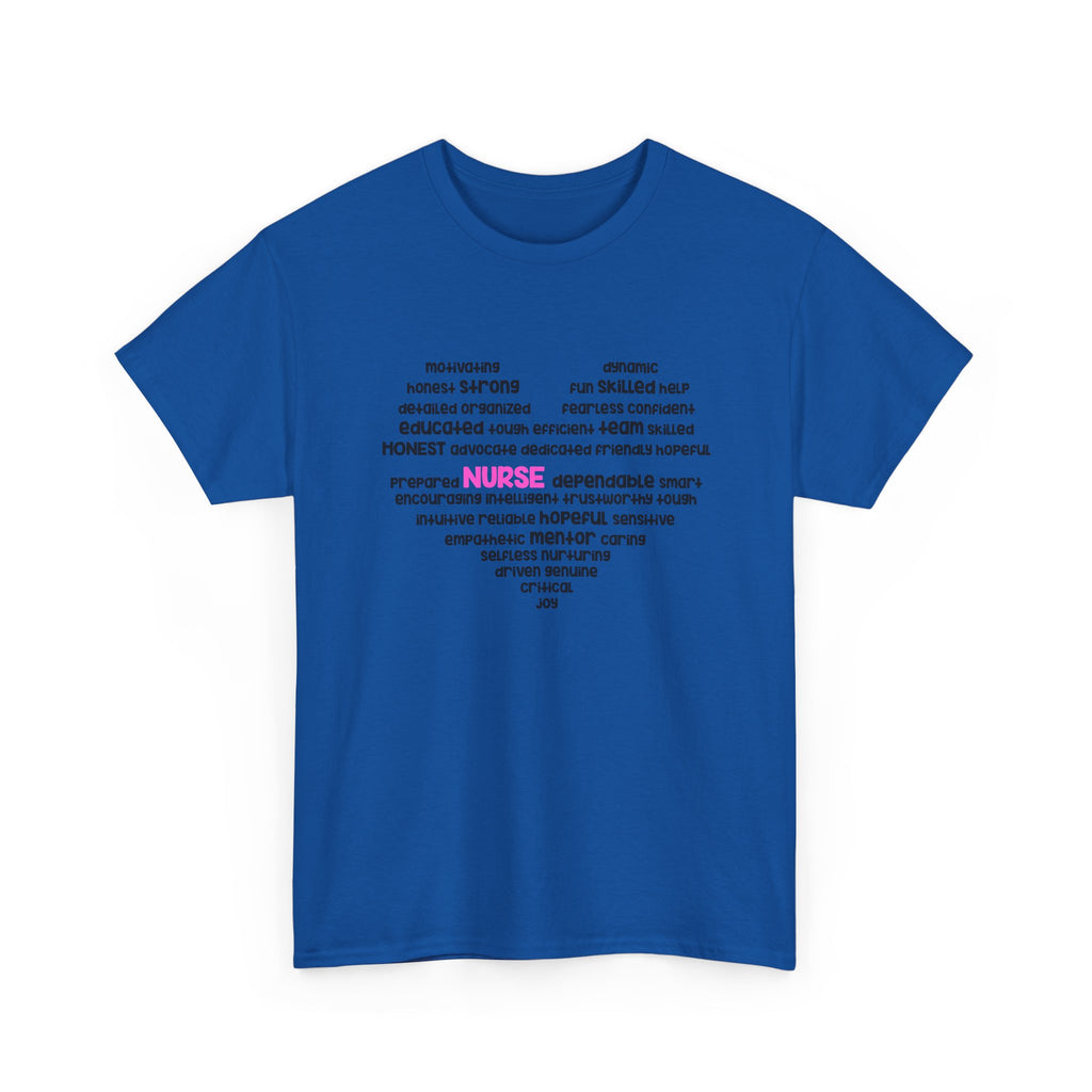 Nurse Words Heart T‑Shirt — Inspirational Healthcare Appreciation Tee