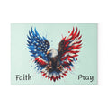 Patriotic Bald Eagle Glass Cutting Board – American Flag Kitchen Prep Board