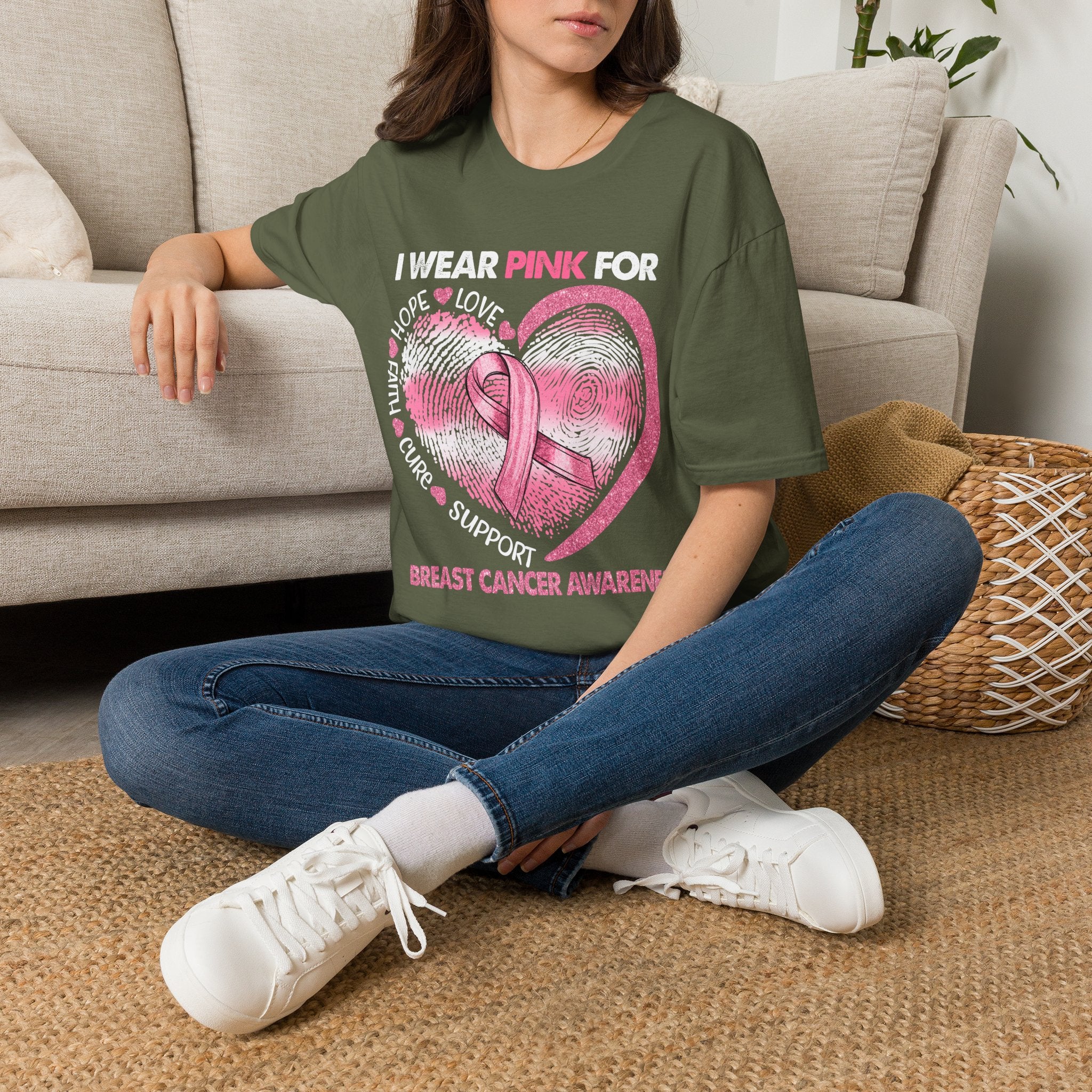 Unisex Softstyle T-Shirt Breast Cancer Awareness Heart