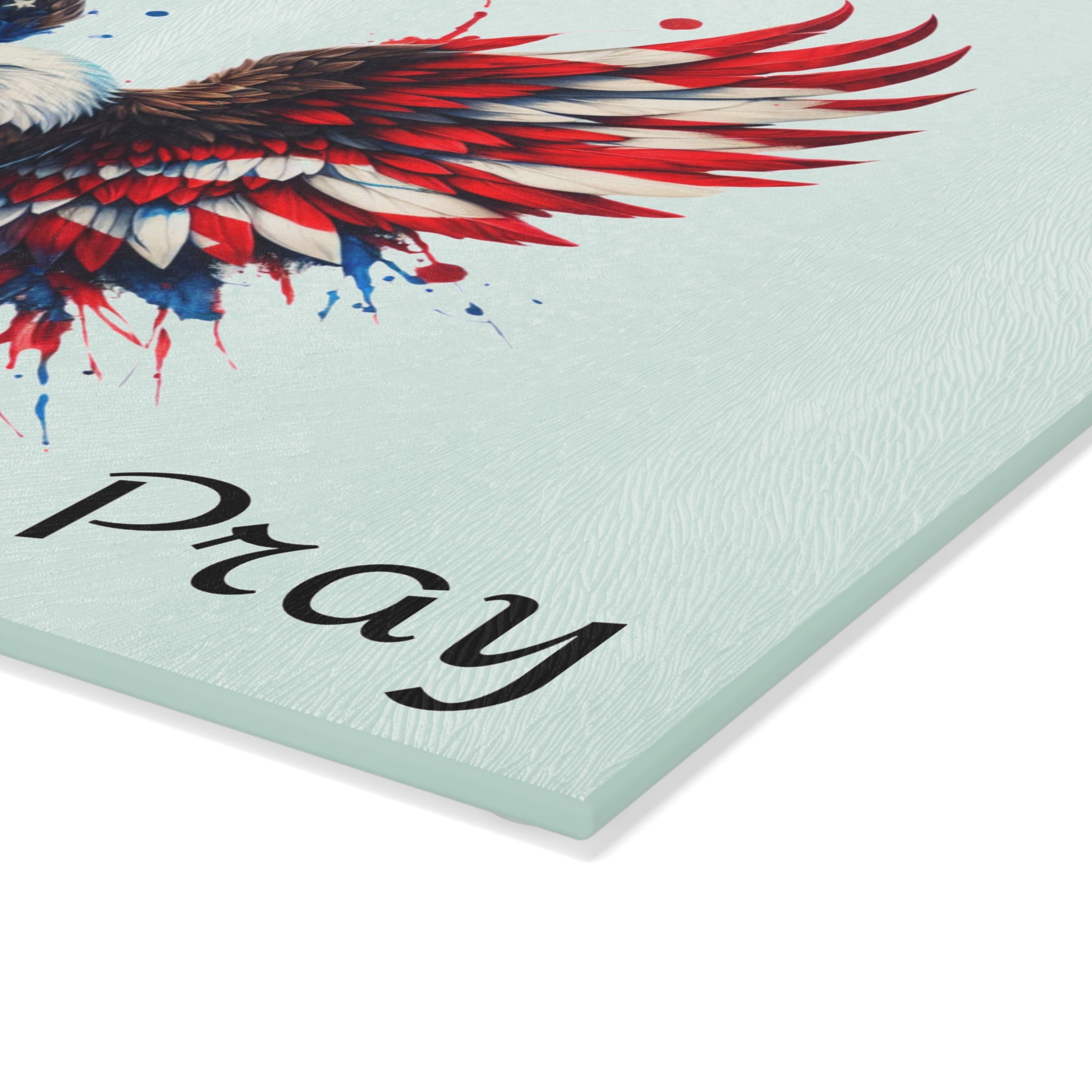 Patriotic Bald Eagle Glass Cutting Board – American Flag Kitchen Prep Board