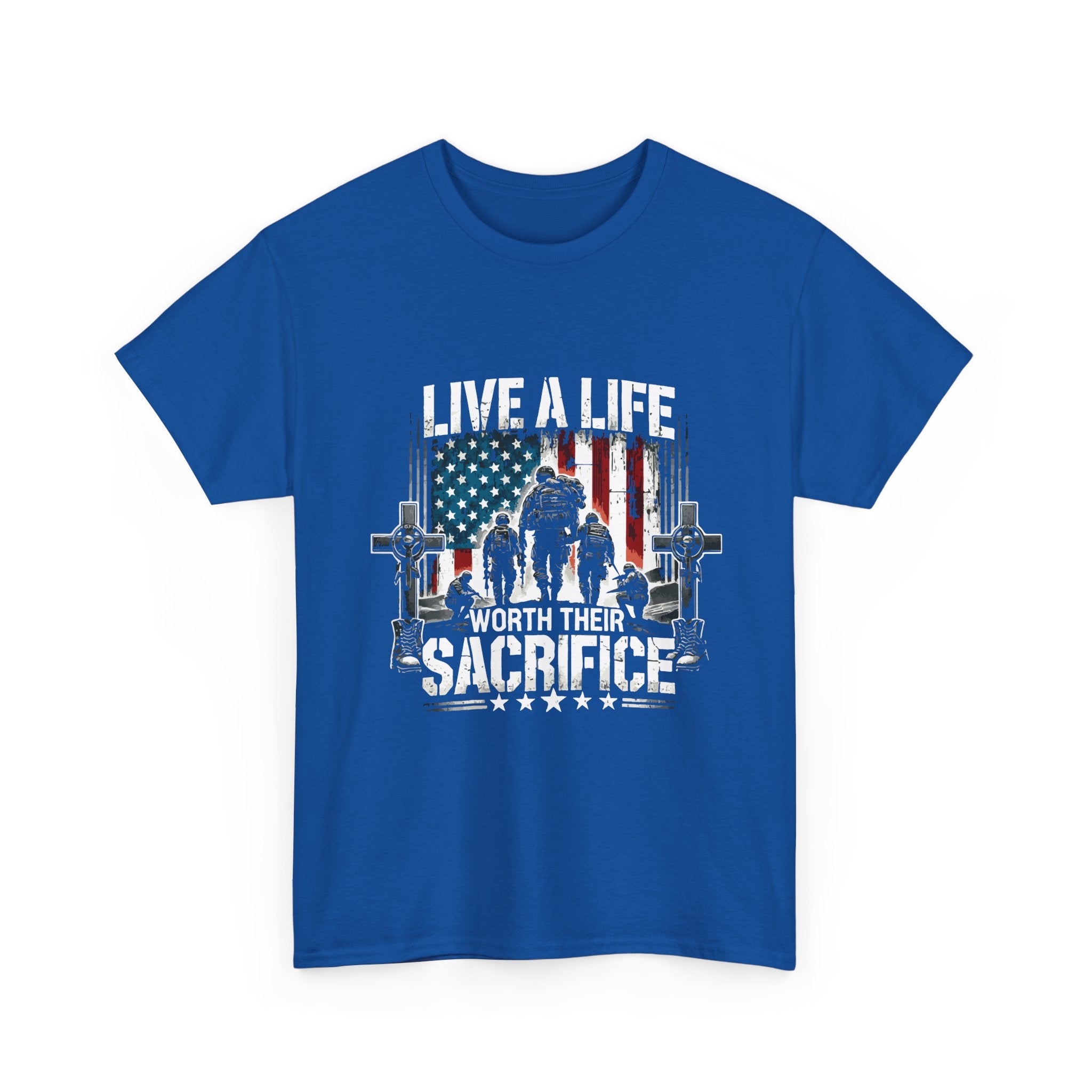 Veteran Tribute T-Shirt — "Live a Life Worth Their Sacrifice" Patriotic Tee
