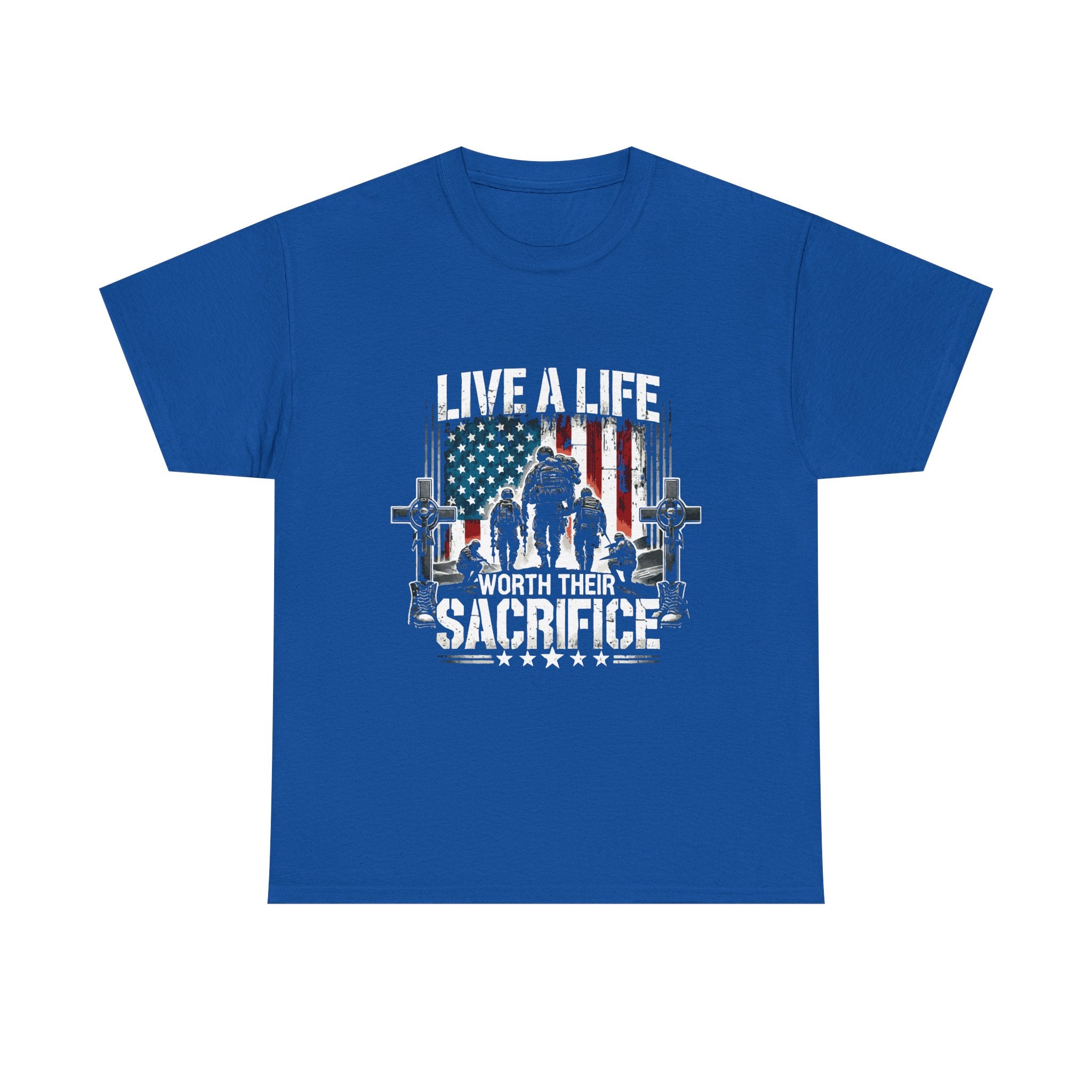 Veteran Tribute T-Shirt — "Live a Life Worth Their Sacrifice" Patriotic Tee