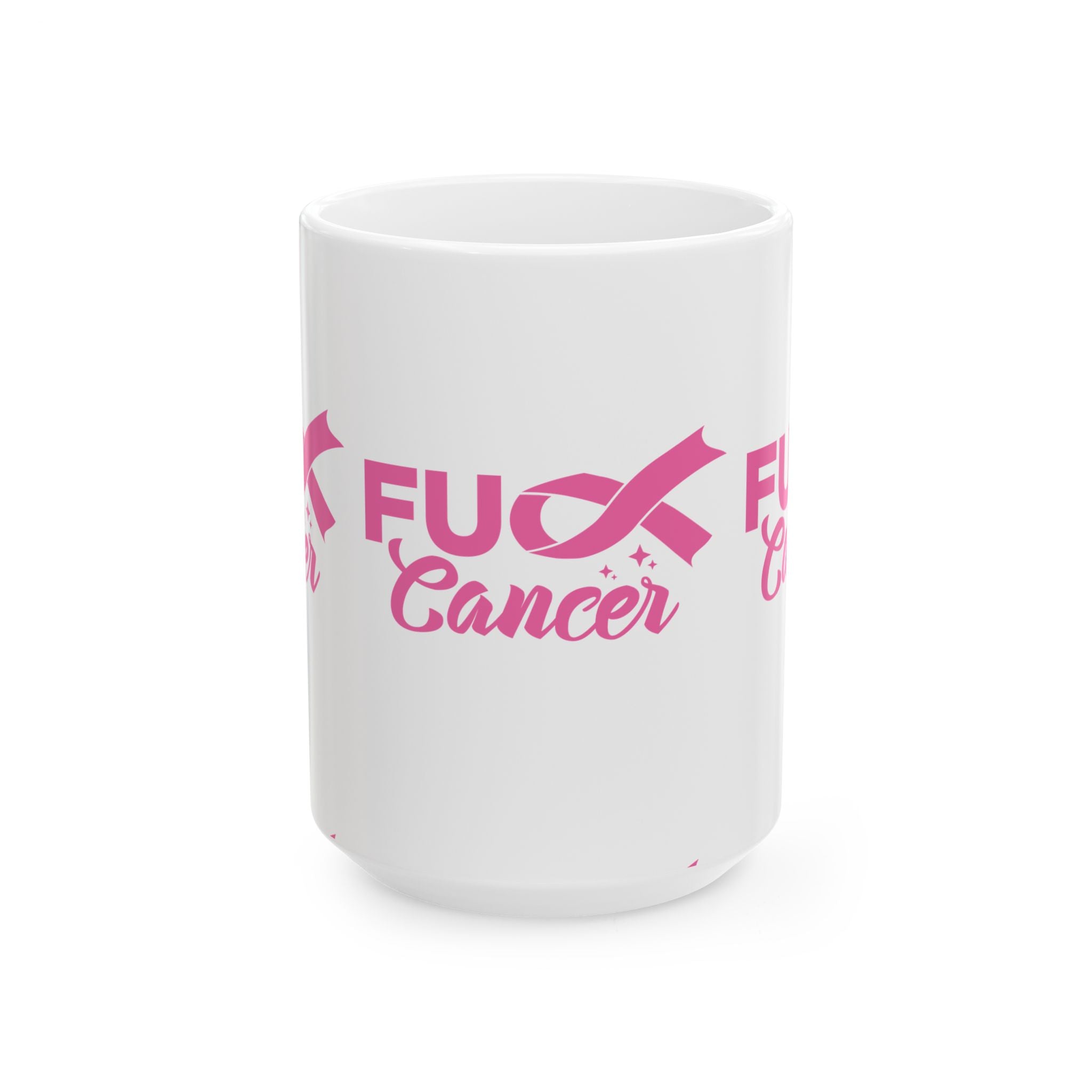 Ceramic Mug, (11oz, 15oz) F*ck Cancer