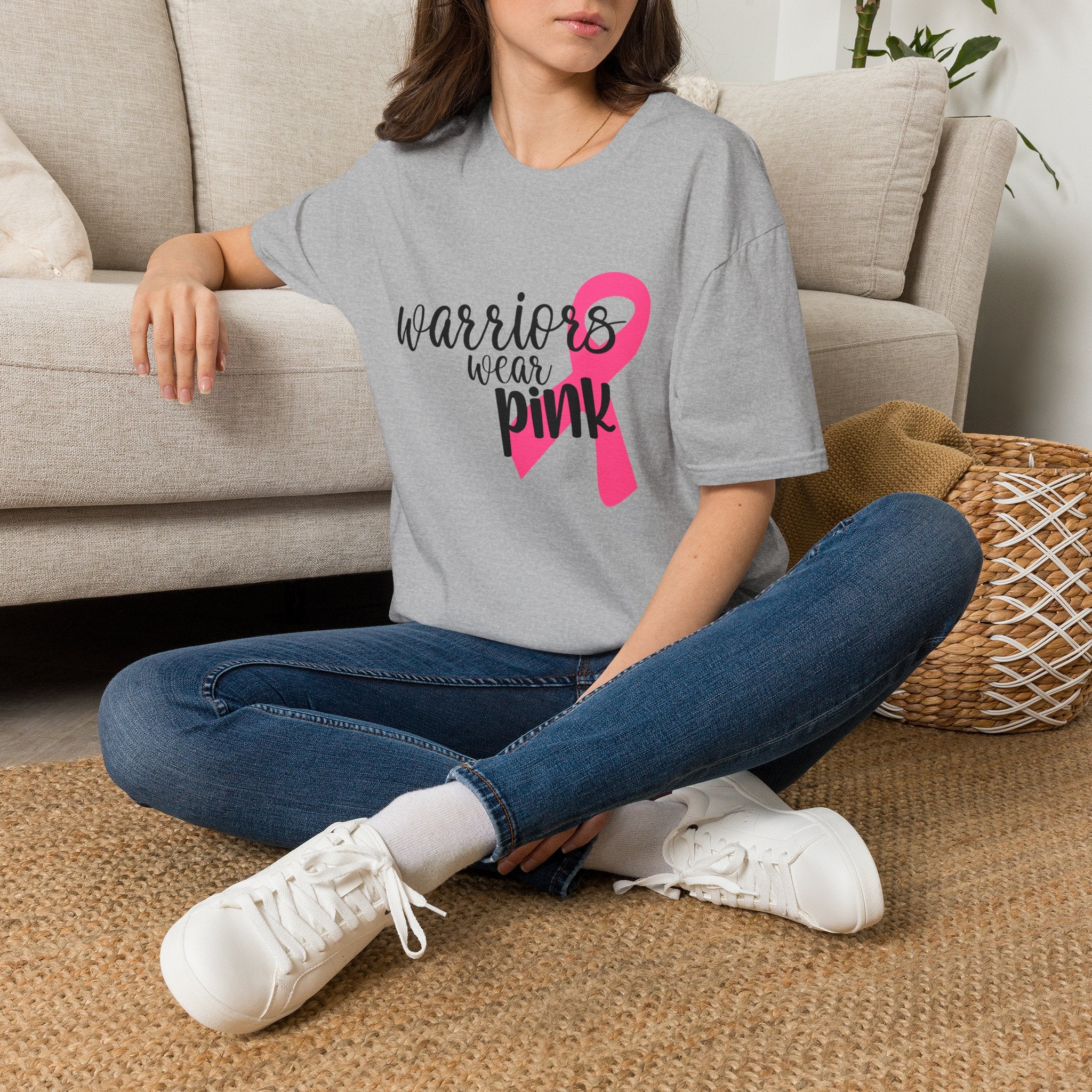 Breast Cancer Awareness T-Shirt — "Warriors Wear Pink" Ribbon Tee