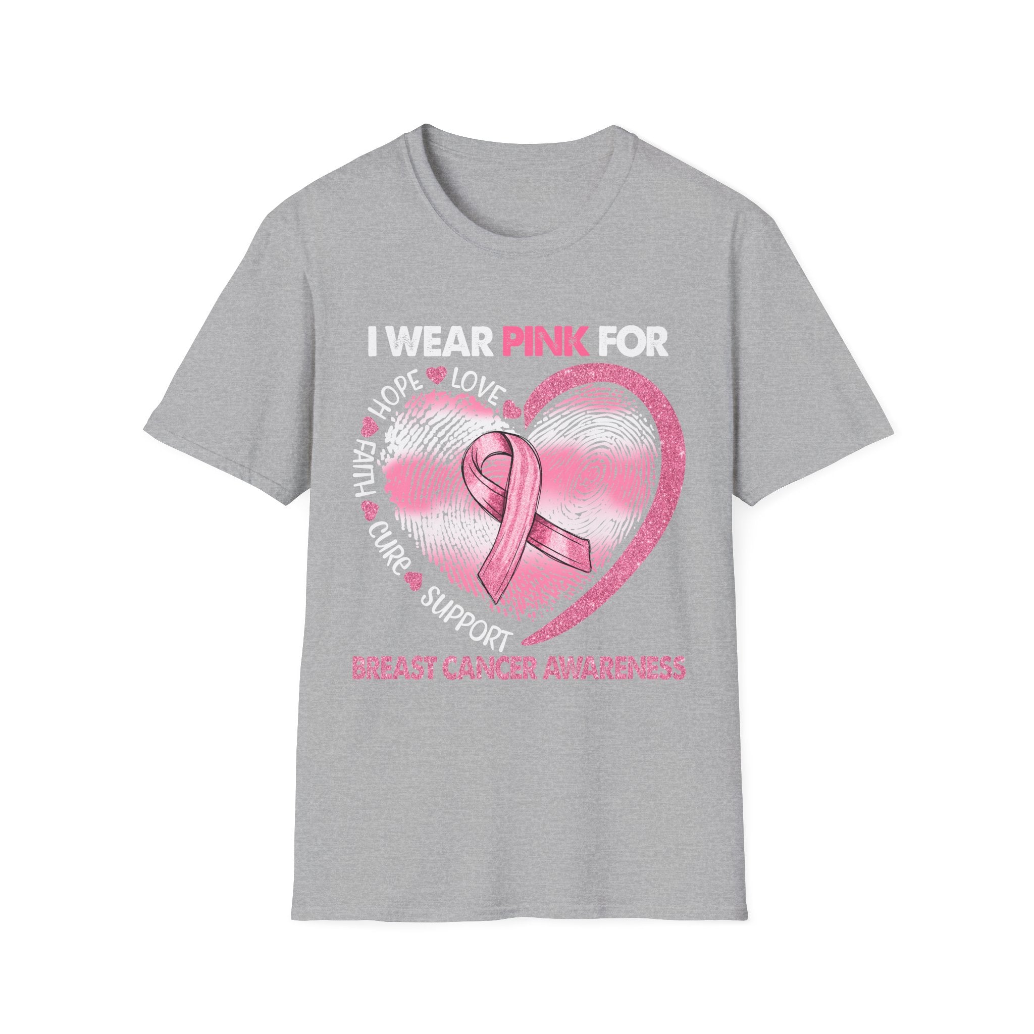 Unisex Softstyle T-Shirt Breast Cancer Awareness Heart
