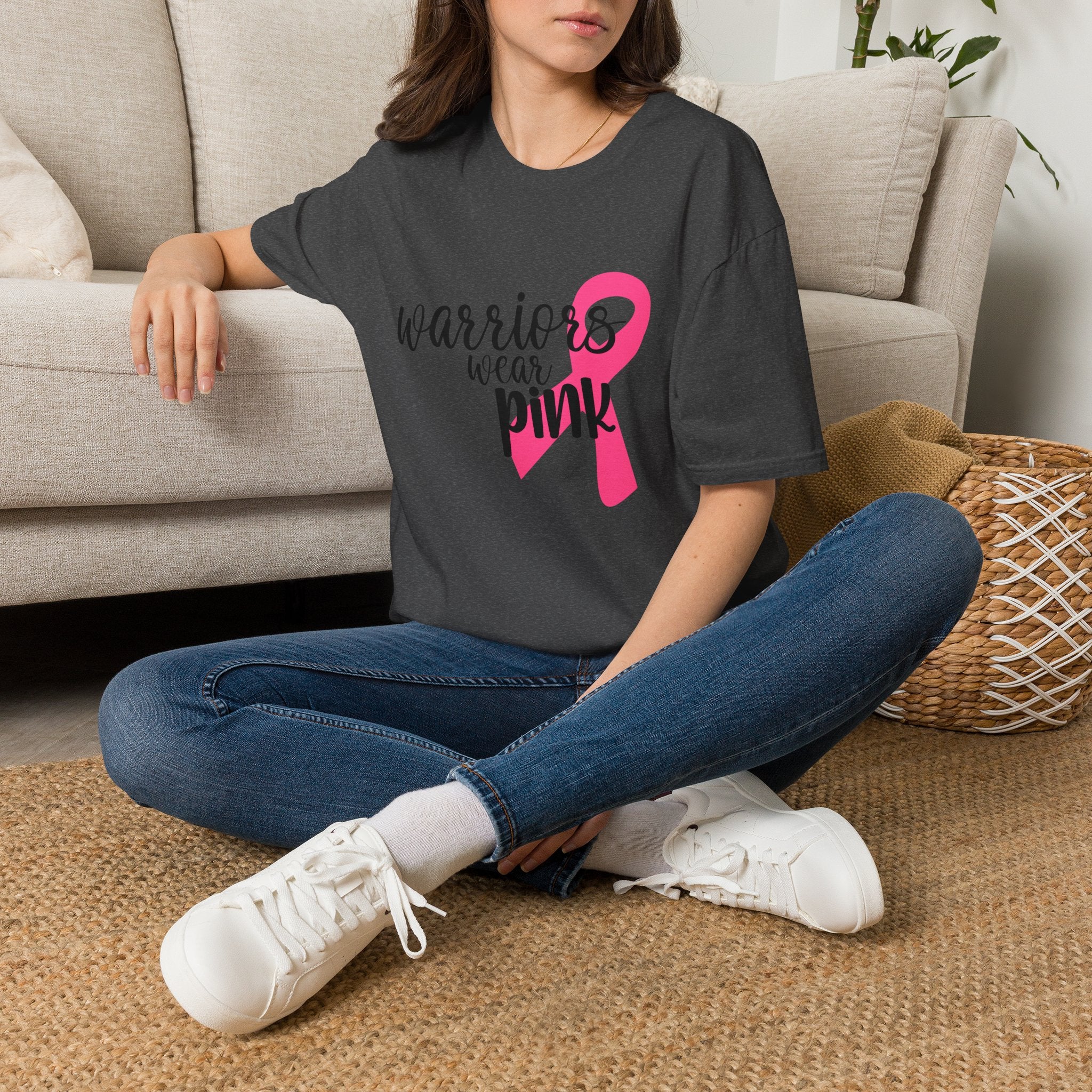 Breast Cancer Awareness T-Shirt — "Warriors Wear Pink" Ribbon Tee
