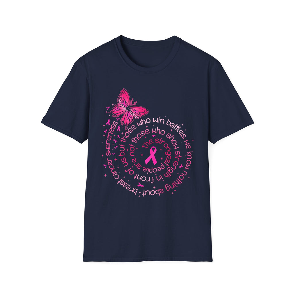 Breast Cancer Awareness Butterfly T-Shirt — Pink Ribbon Survivor Support Tee