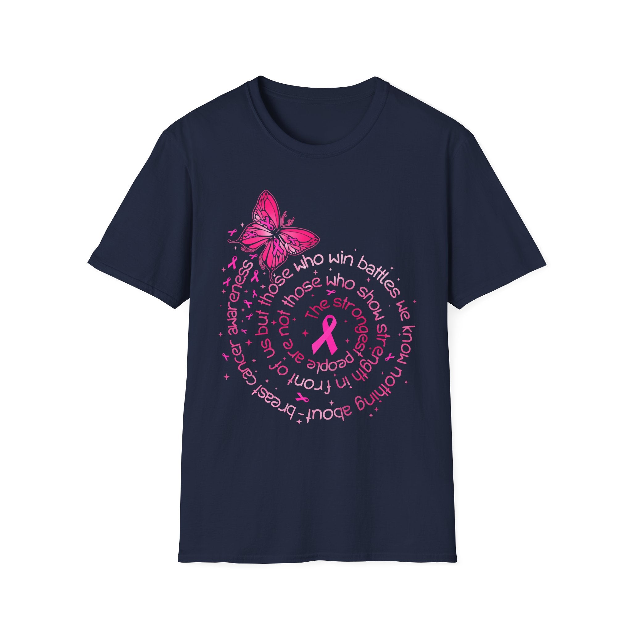 Breast Cancer Awareness Butterfly T-Shirt — Pink Ribbon Survivor Support Tee