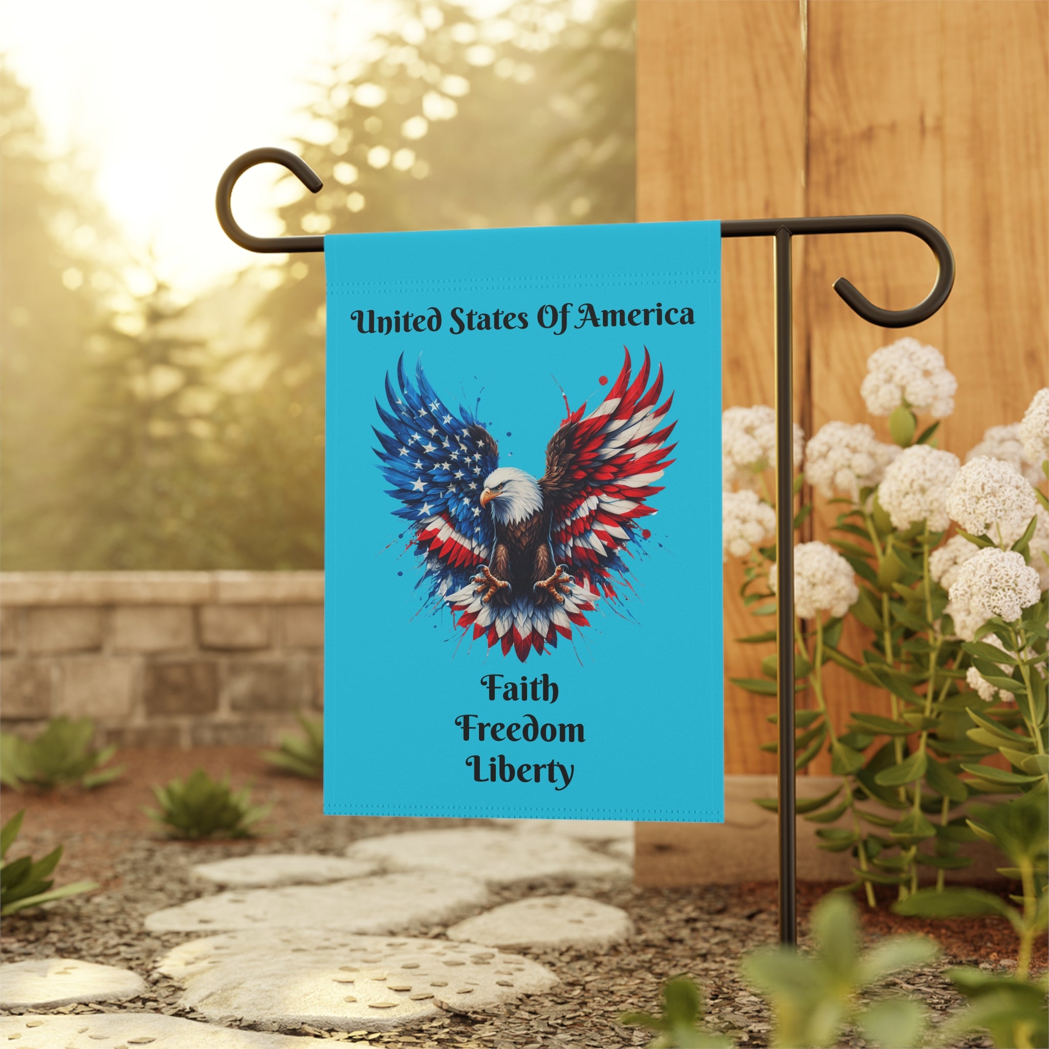 Patriotic Eagle Garden Flag – American Flag Wings House Banner for 4th of July, Memorial Day, Veterans Day